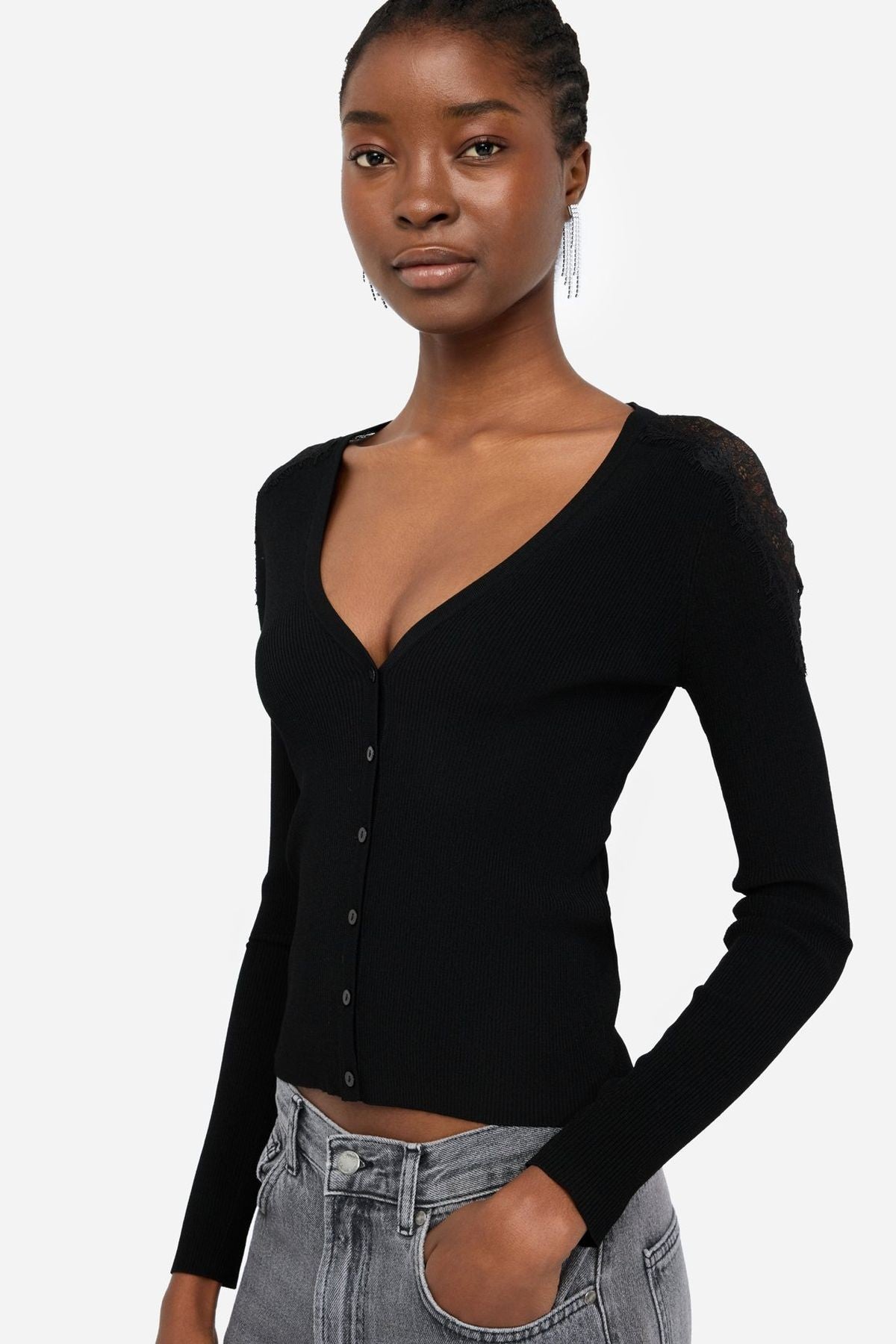 Liu Jo Uzun Kollu Dantelli Hırka