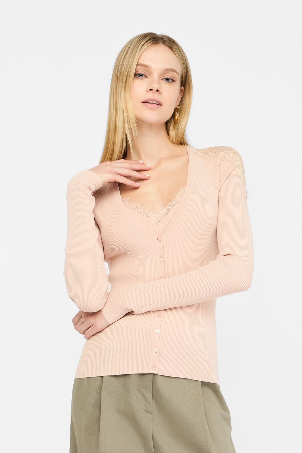 Liu Jo Uzun Kollu Dantelli Hırka