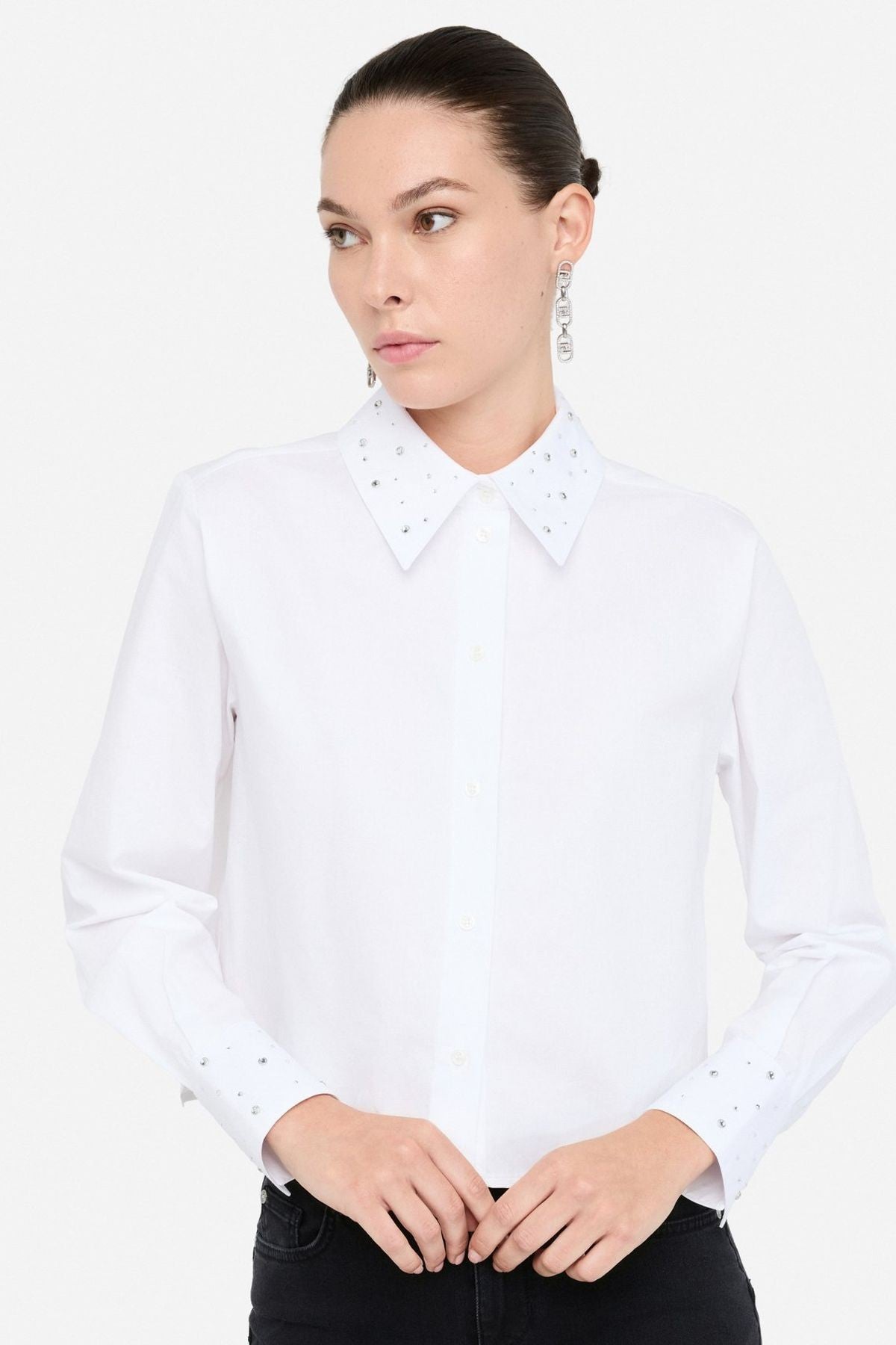 Liu Jo Poplin Taşlı Gömlek