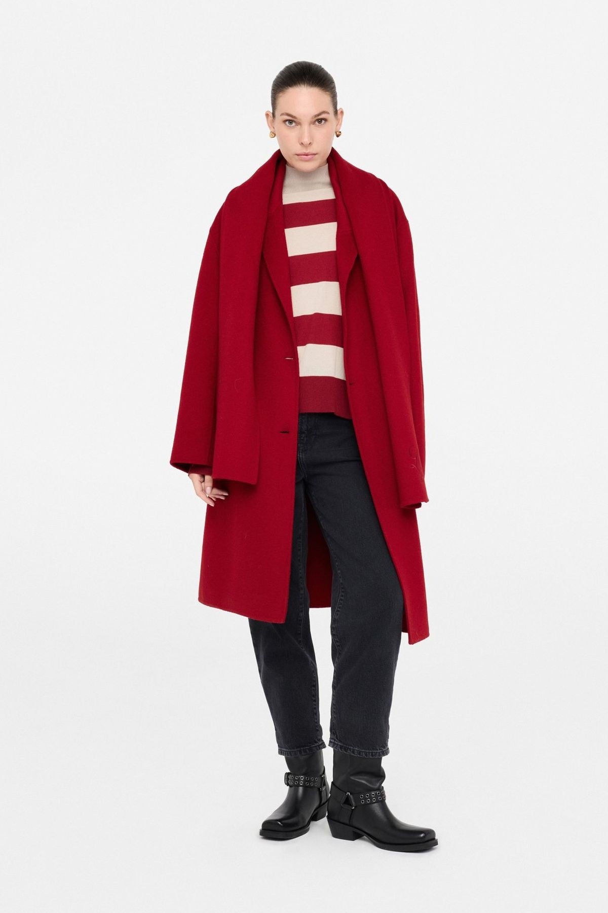 Liu Jo Atkılı Yün Palto