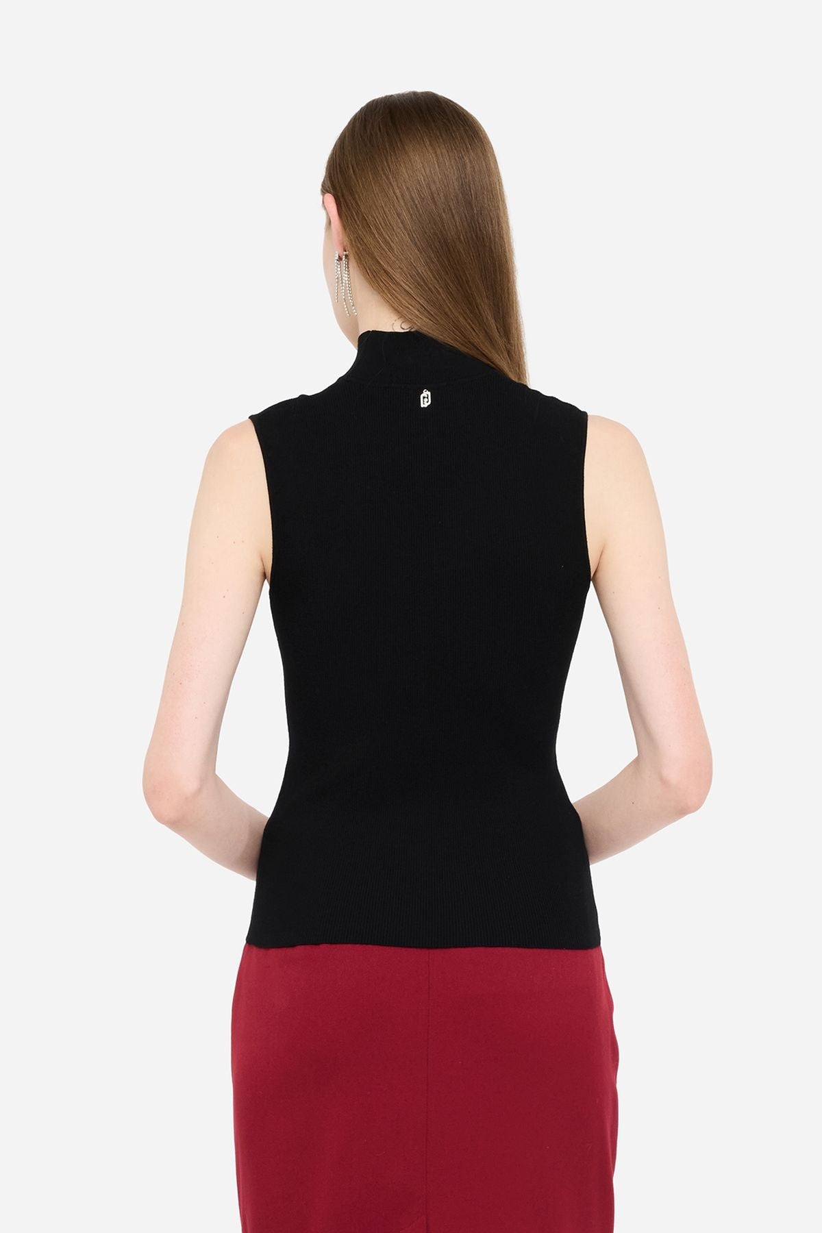 Liu Jo Omuzu Taşlı Dik Yaka Kolsuz Triko