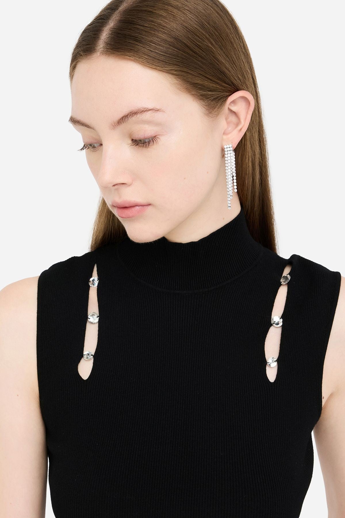 Liu Jo Omuzu Taşlı Dik Yaka Kolsuz Triko