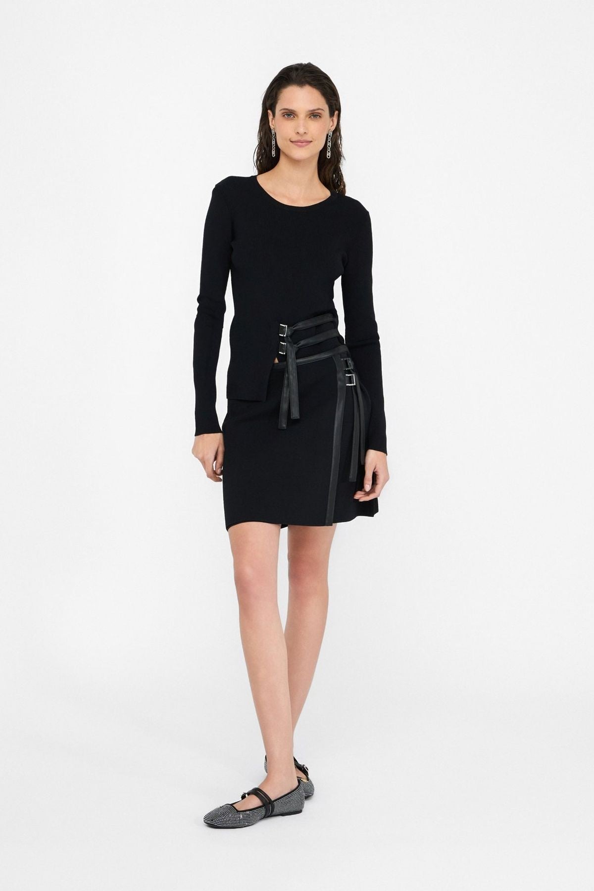 Liu Jo Deri Detaylı Triklo Mini Etek