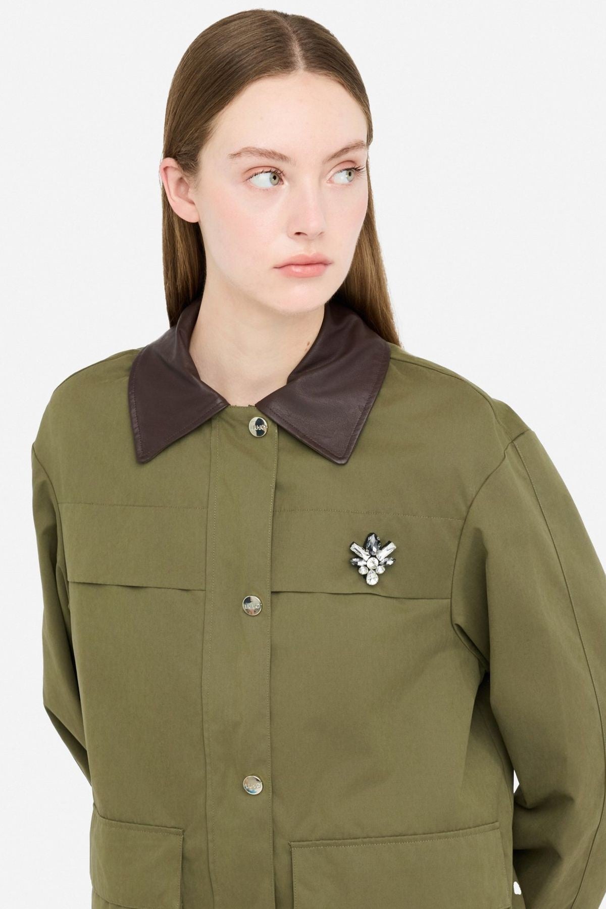 Liu Jo Pamuklu İçi Yelekli Yeşil Ceket