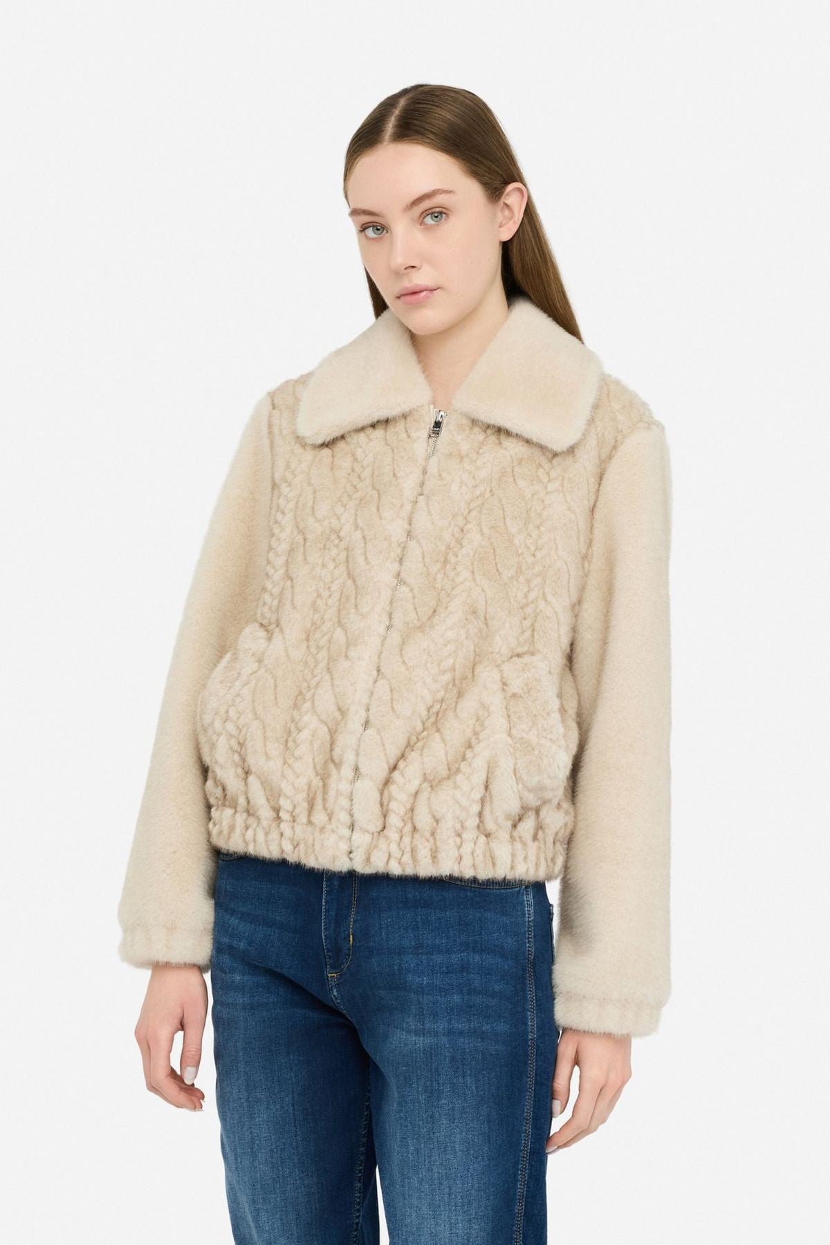 Liu Jo Örgü Detaylı Teddy Bomber Ceket