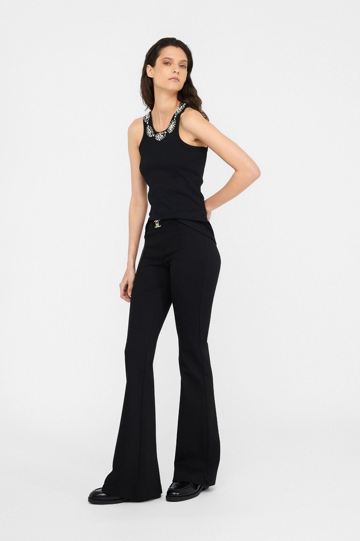 Liu Jo Logo Kemerli Flare Paça Pantolon