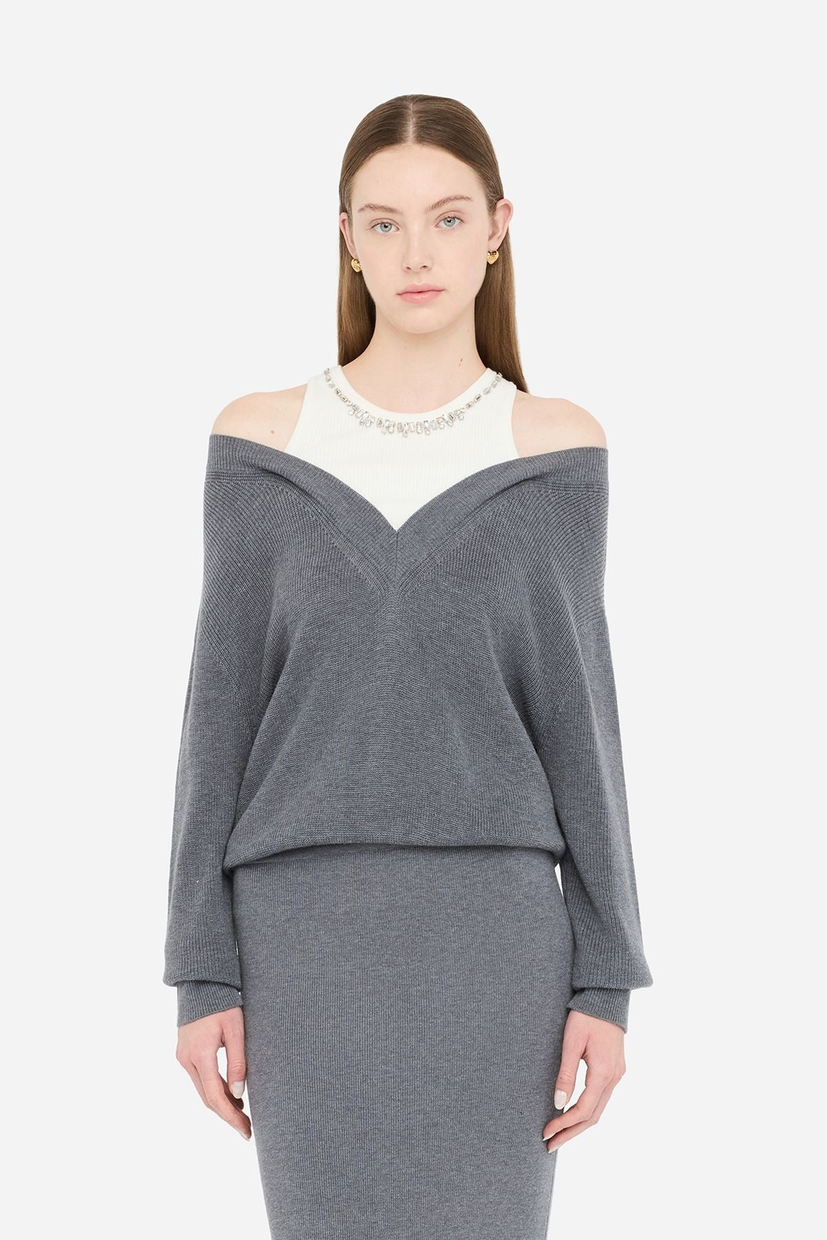 Liu Jo Yakası Taşlı Triko Elbise