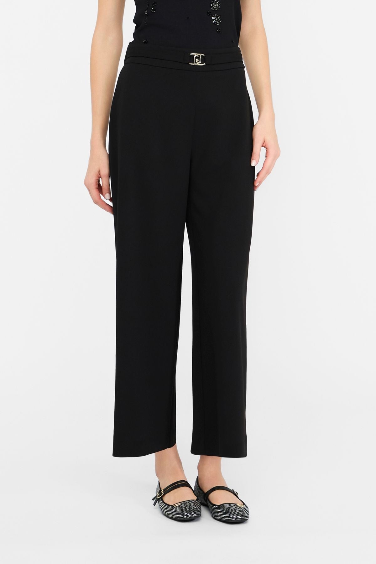 Liu Jo Logo Kemerli Düz Kesim Pantolon