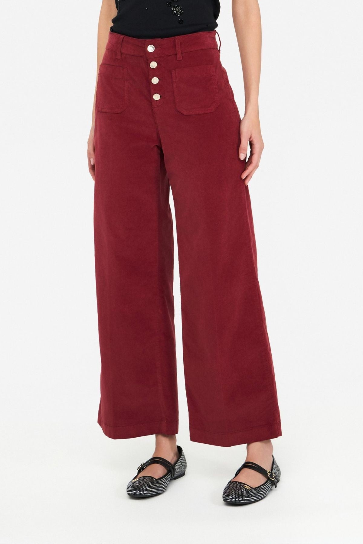 Liu Jo Yüksel Bel Kadife Pantolon