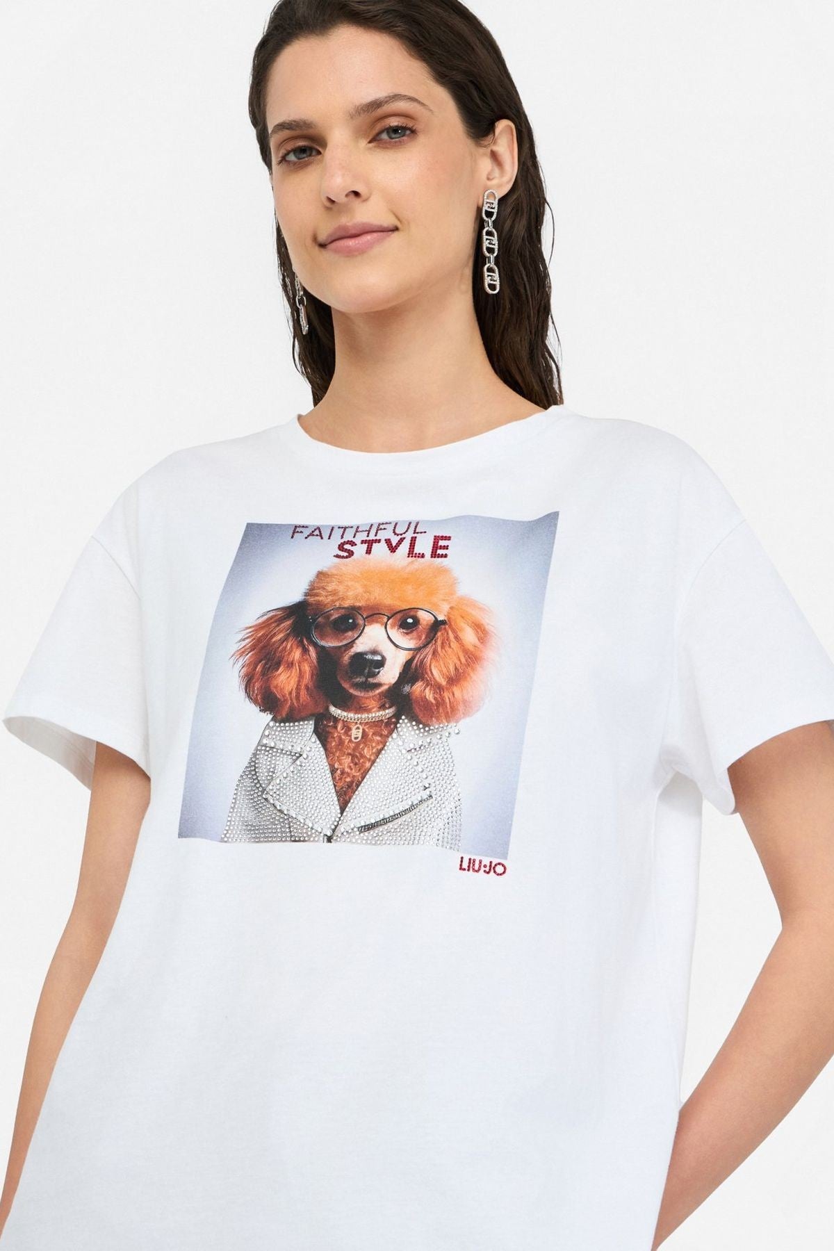 Liu Jo Köpek Desenli T-shirt