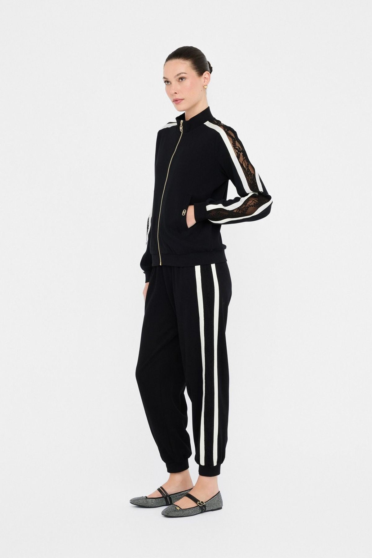 Liu Jo Dantel Detaylı Fermuarlı Sweatshirt