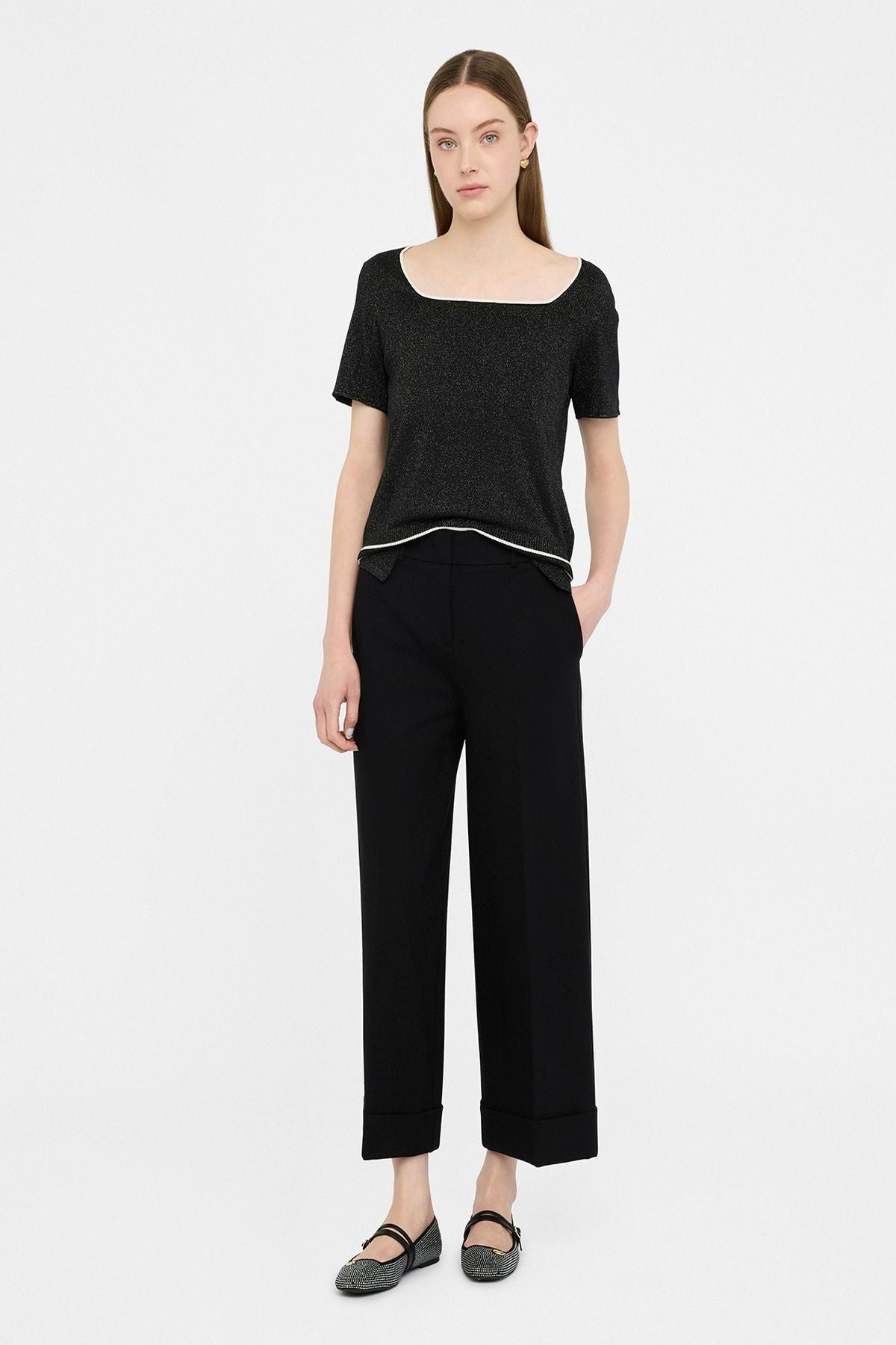 Liu Jo Lurex Kare Yaka Triko