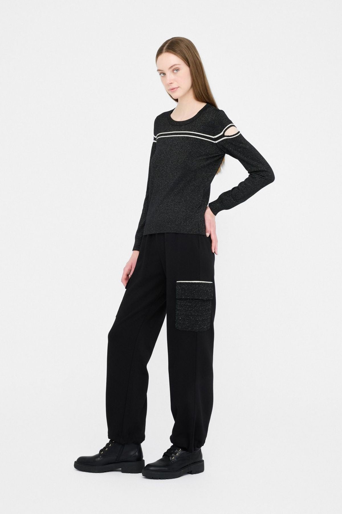 Liu Jo Lurex Bisiklet Yaka Triko