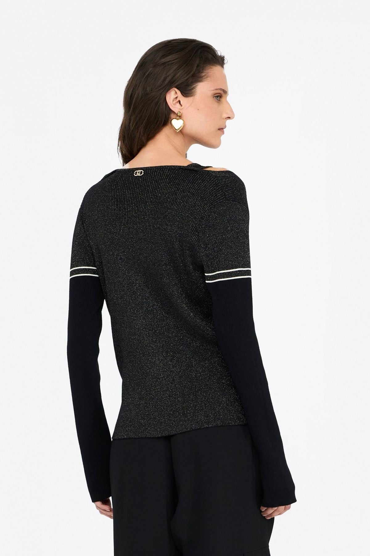 Liu Jo İçi Dantel Atletli Lurex Hırka