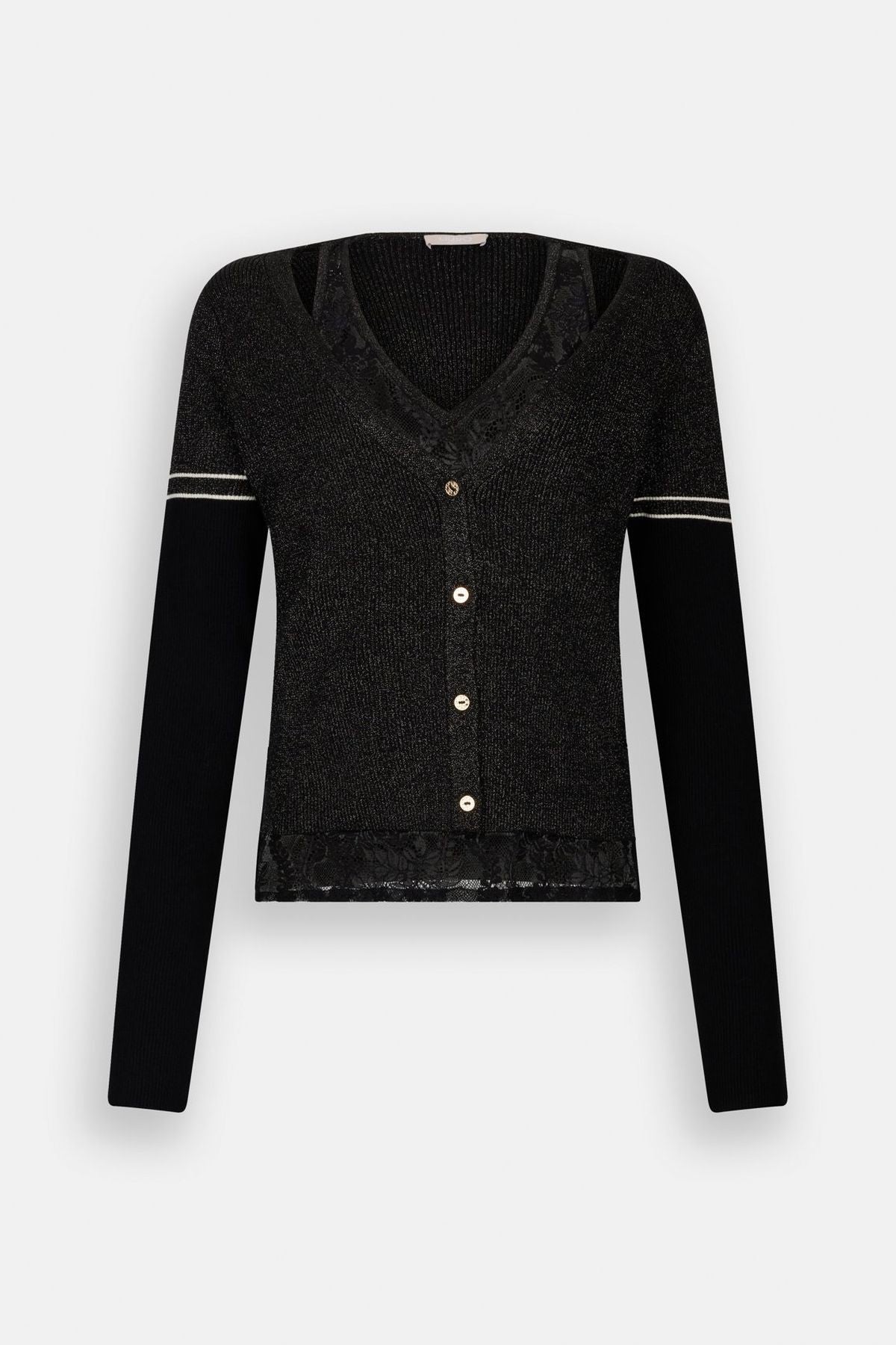 Liu Jo İçi Dantel Atletli Lurex Hırka