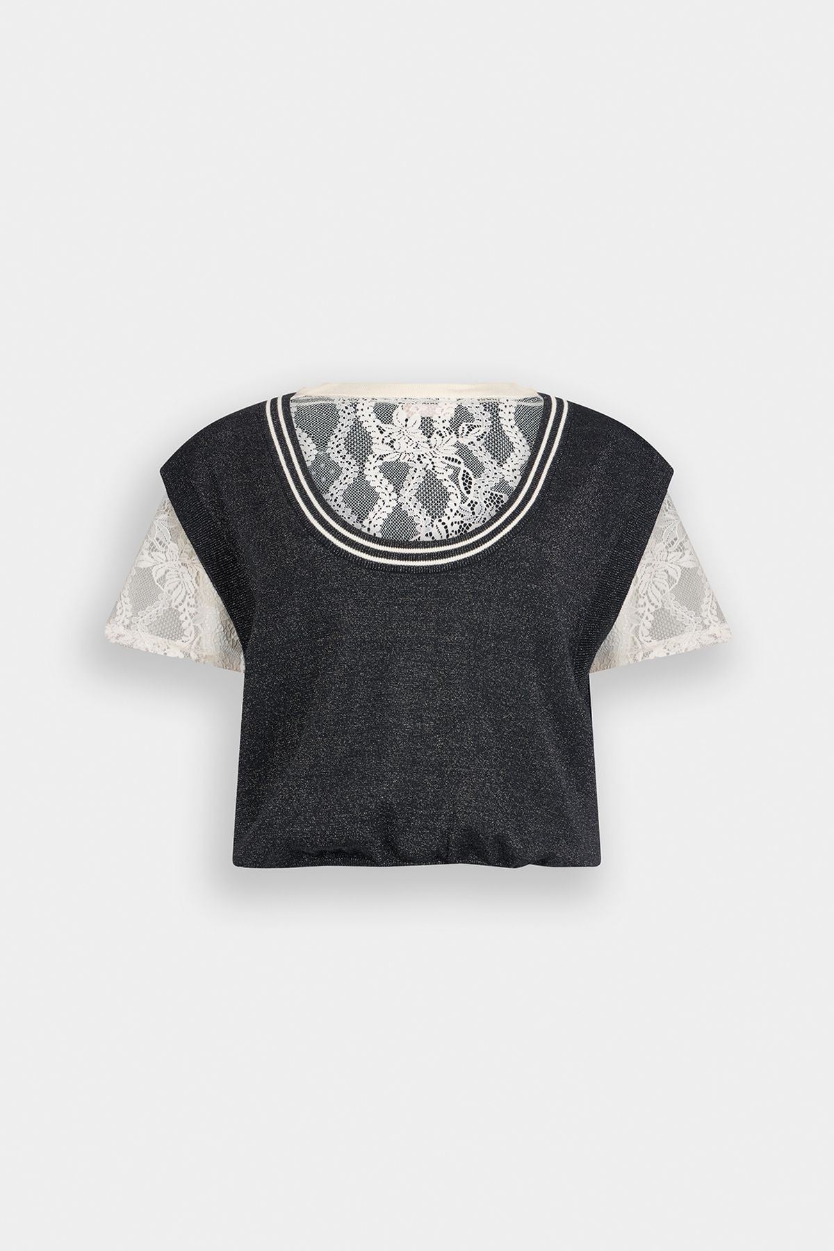 Liu Jo İçi Dantelli Kısa Kollu Triko
