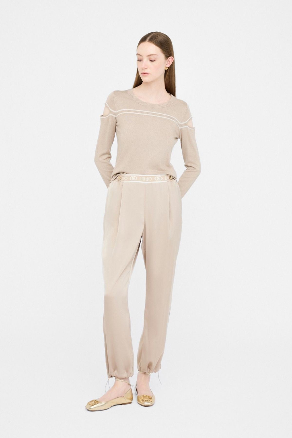 Liu Jo Saten Beli Lastikli Pantolon