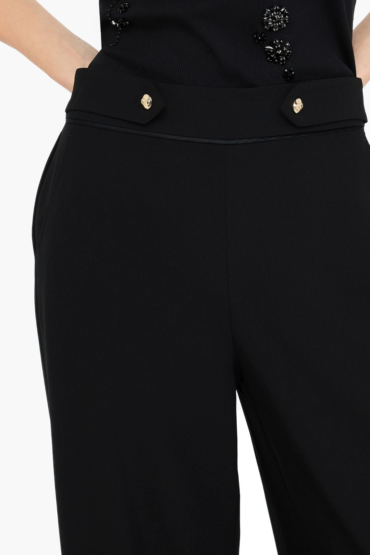 Liu Jo Beli Lastikli Krep pantolon