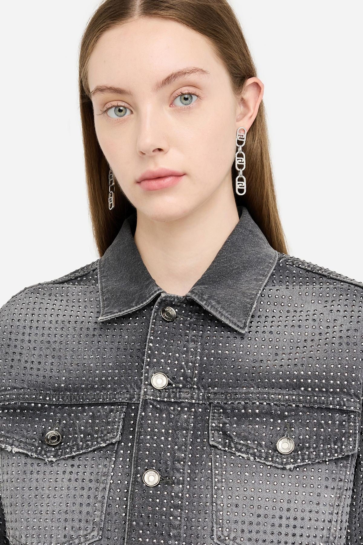 Liu Jo Gri Taşlı Jean Ceket