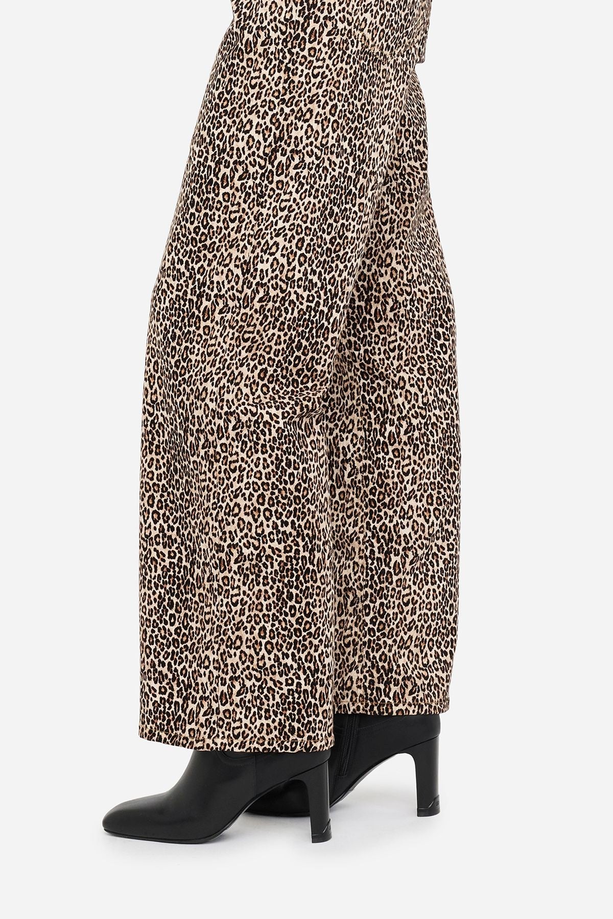 Liu Jo Mikro Leopar Desenli Düz Kesim Pantolon