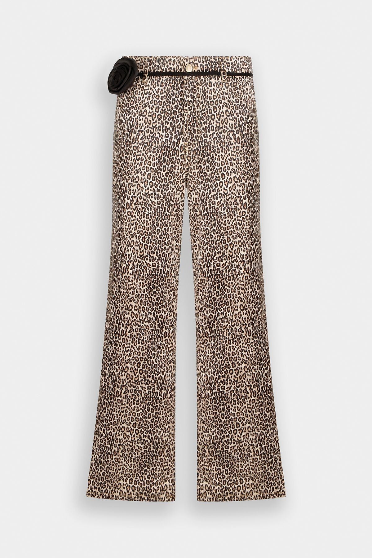 Liu Jo Mikro Leopar Desenli Düz Kesim Pantolon