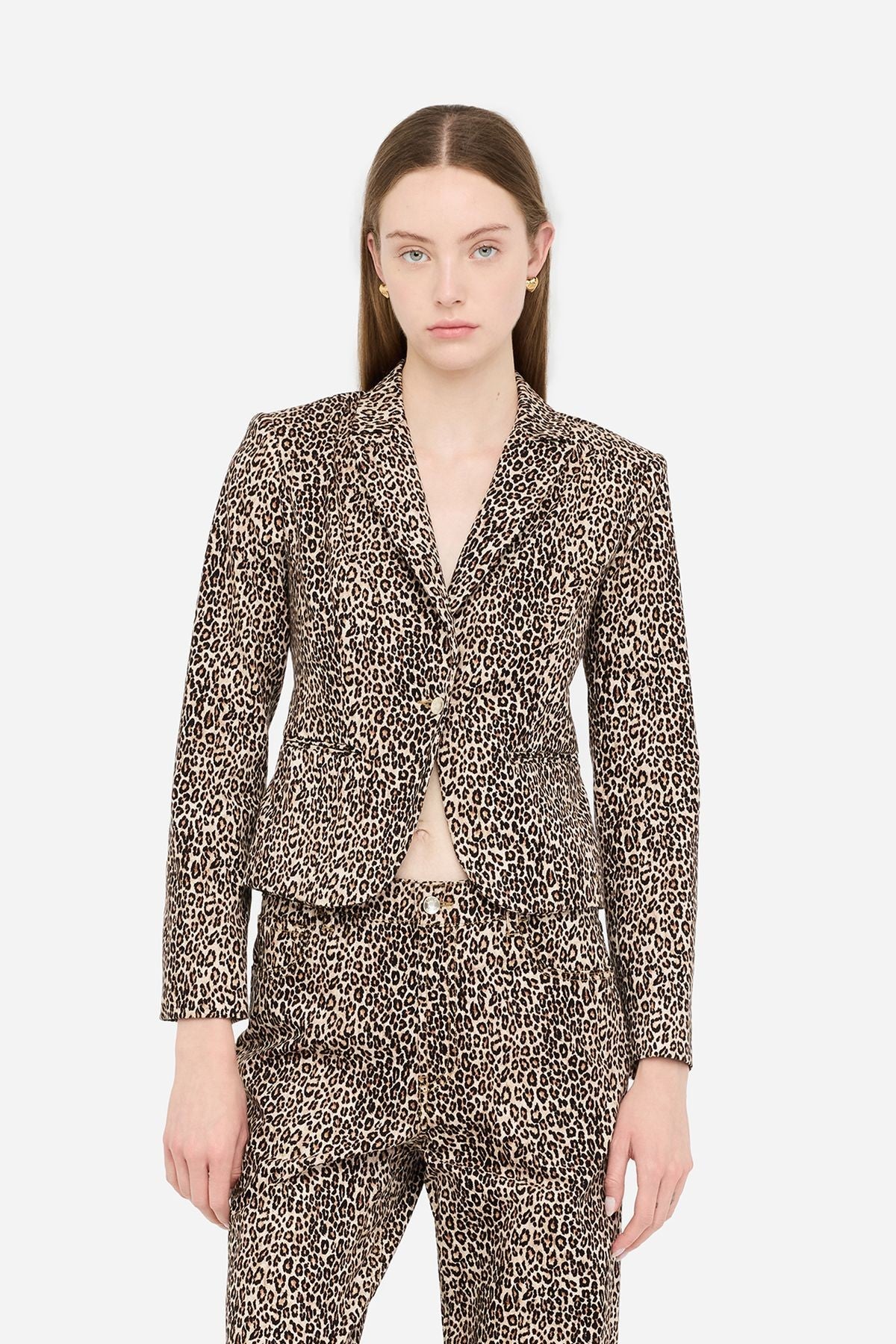 Liu Jo Mikro Leopar Desenli Blazer Ceket