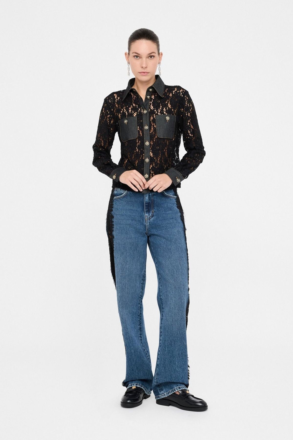 Liu Jo Düz Kesim Yanı Dantelli Jean