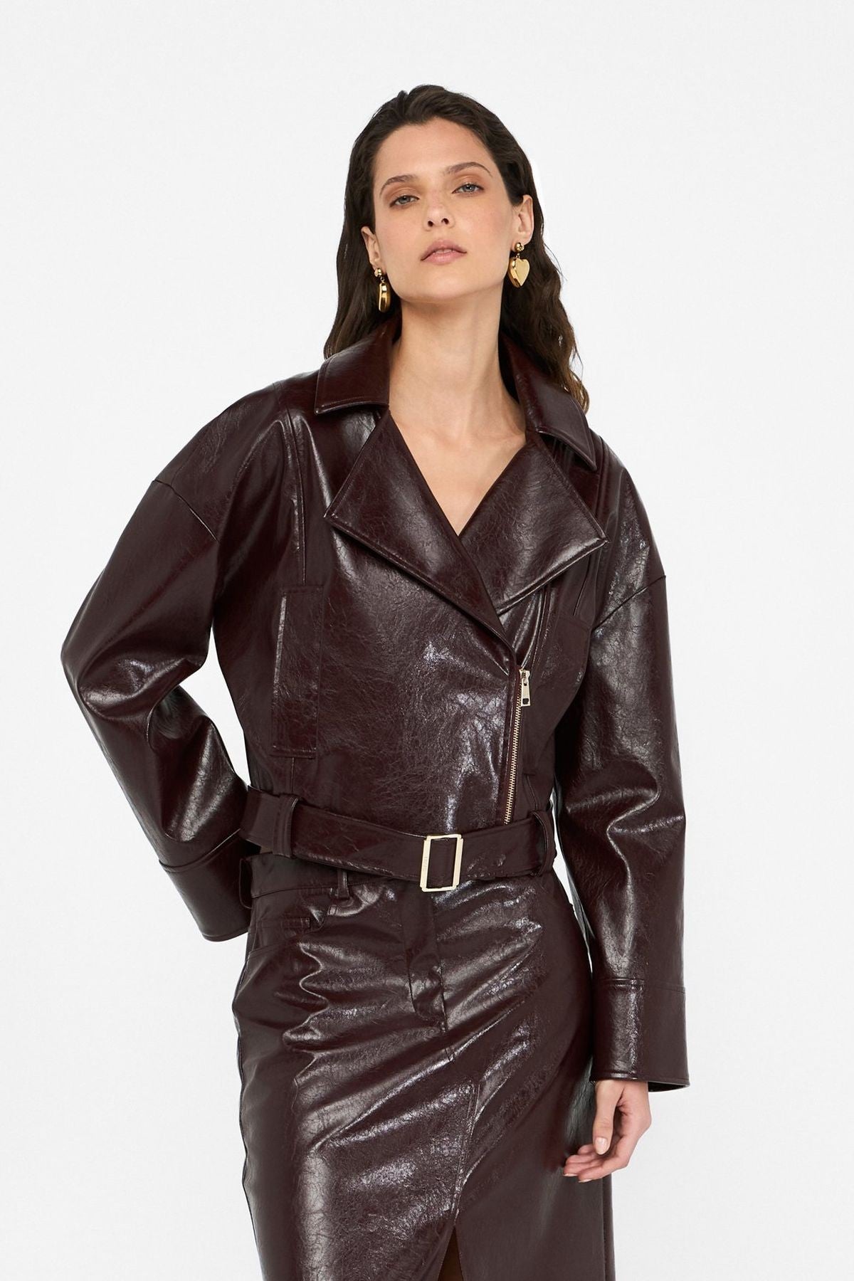 Liu Jo Parlak Biker Ceket