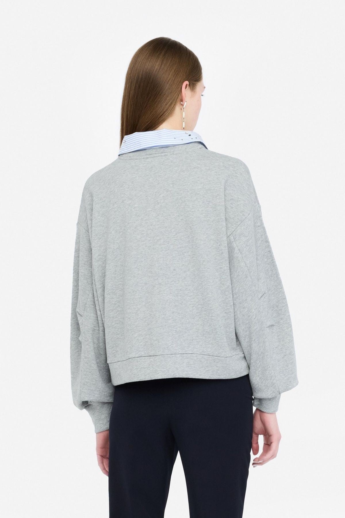 Liu Jo Taşlı Gömlek Yakalı Sweatshirt