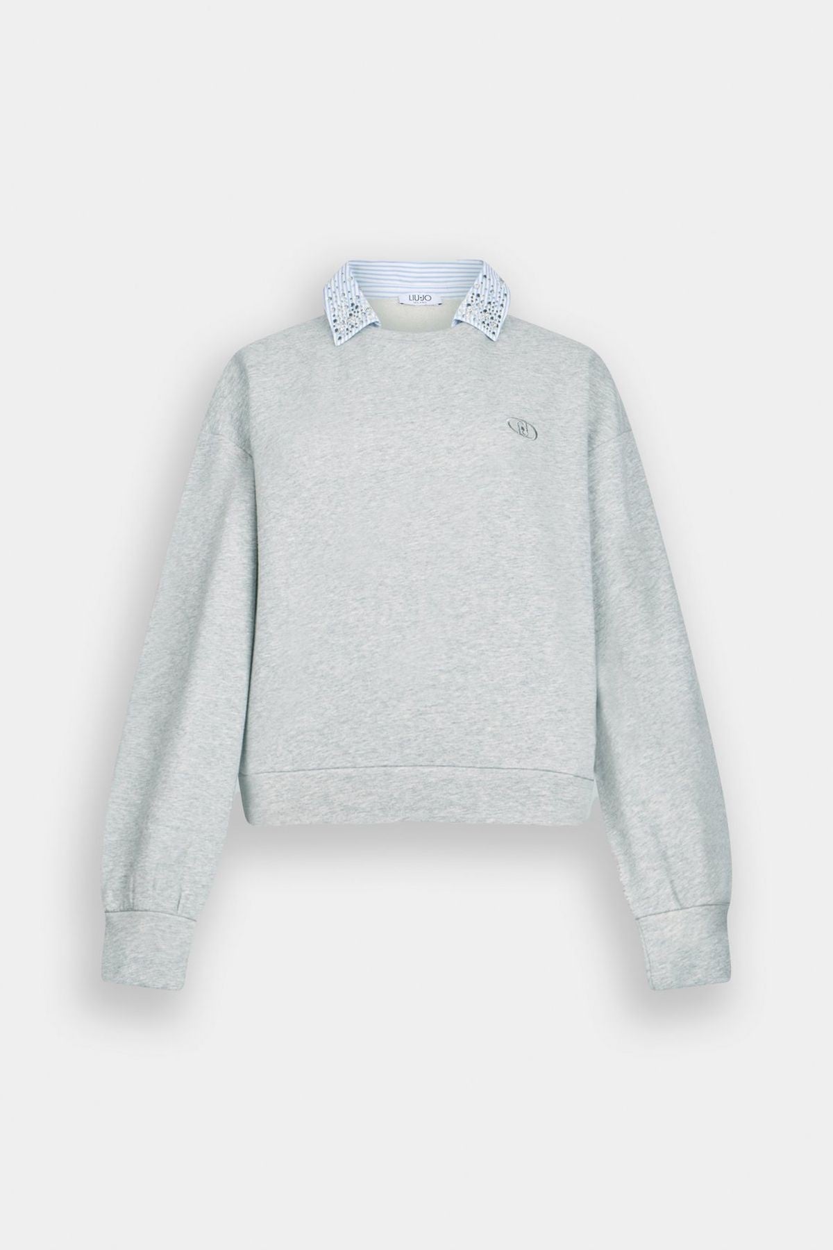 Liu Jo Taşlı Gömlek Yakalı Sweatshirt