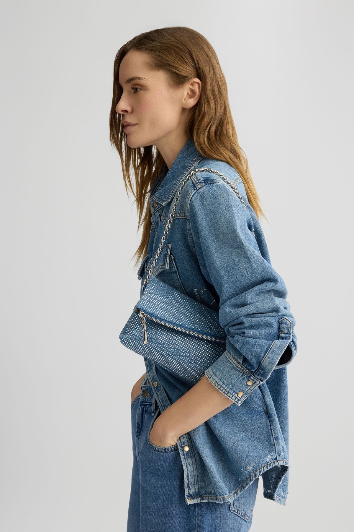 Liu Jo Taşlı Denim Çanta
