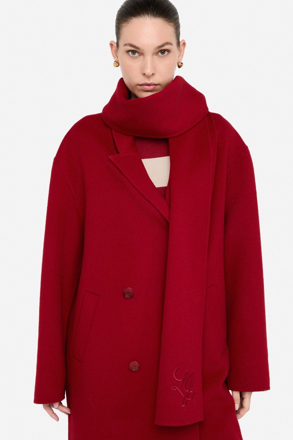 Liu Jo Atkılı Yün Palto