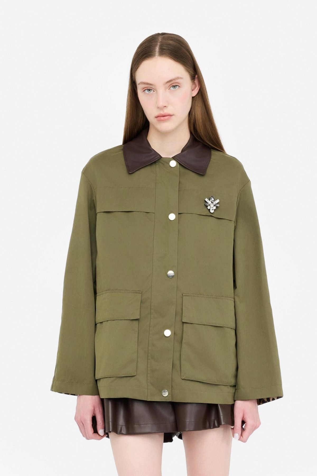 Liu Jo Pamuklu İçi Yelekli Yeşil Ceket