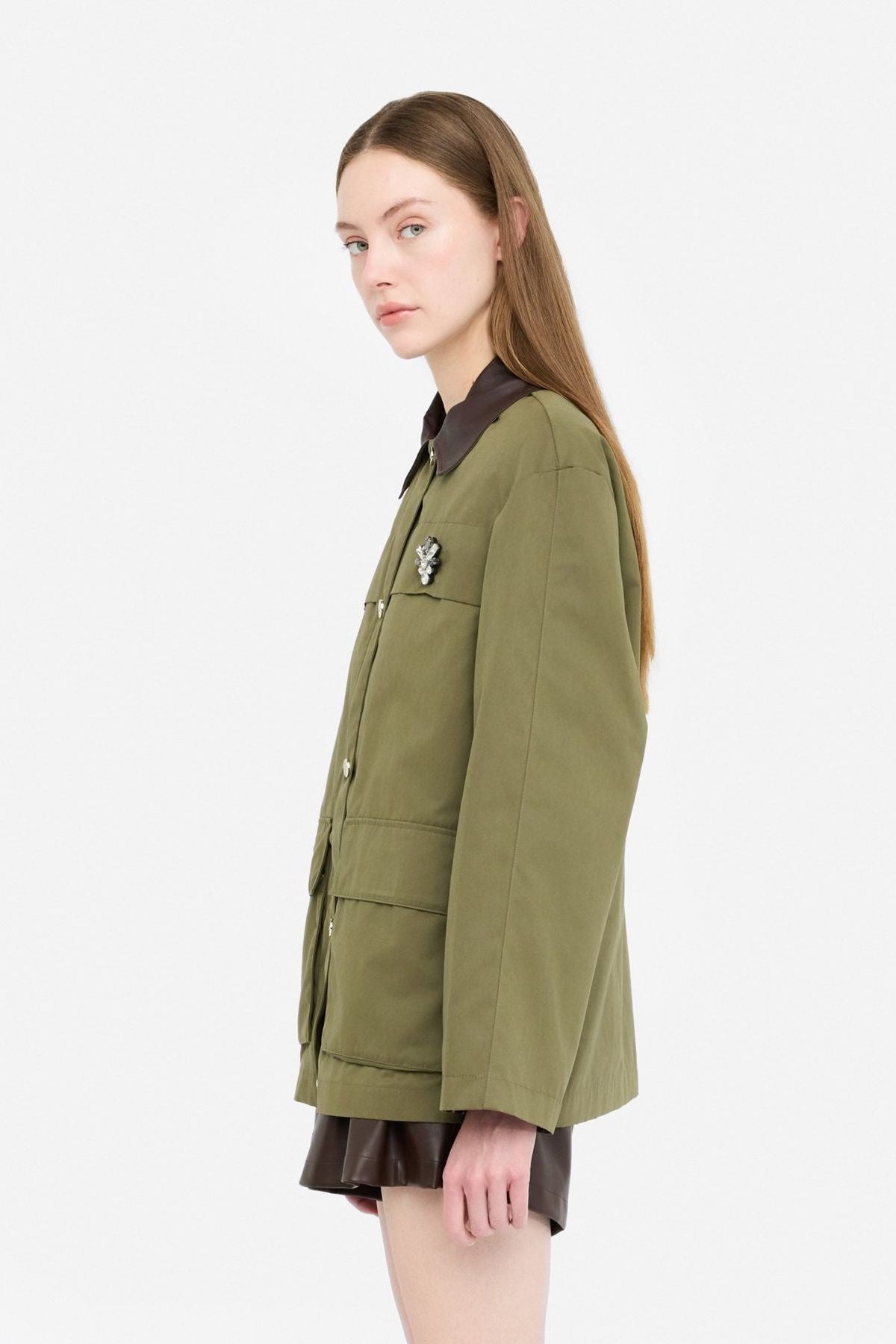 Liu Jo Pamuklu İçi Yelekli Yeşil Ceket