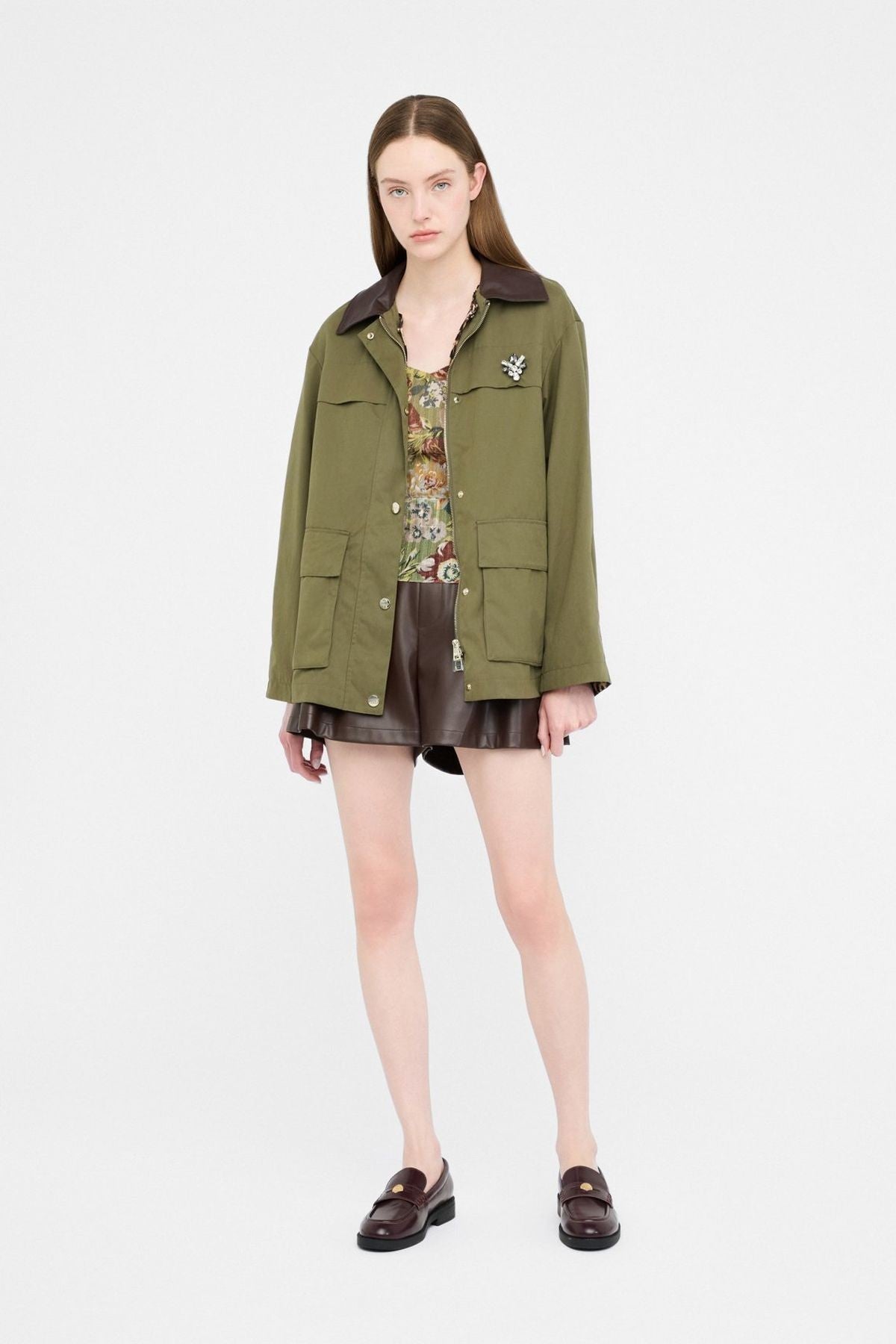 Liu Jo Pamuklu İçi Yelekli Yeşil Ceket