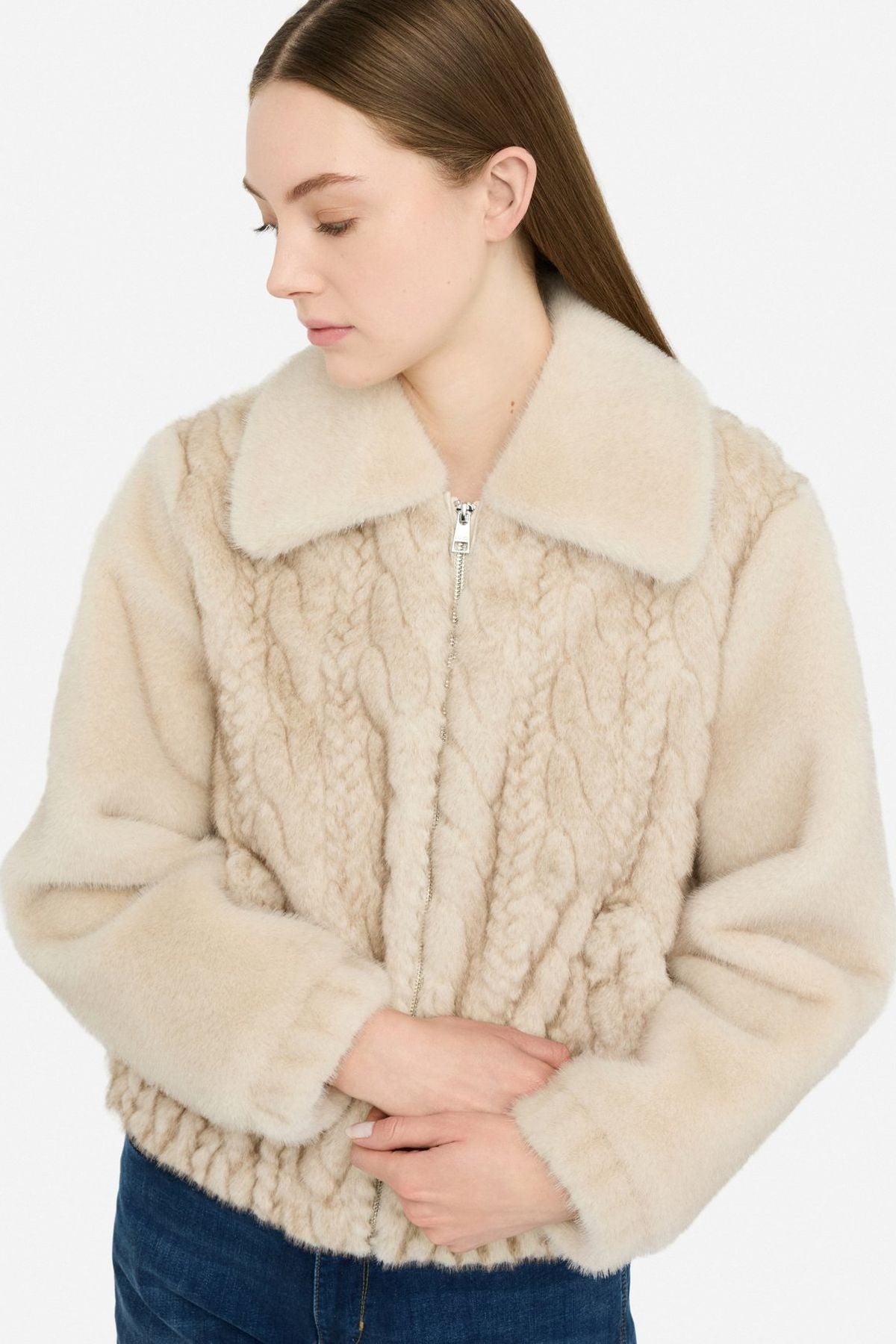 Liu Jo Örgü Detaylı Teddy Bomber Ceket