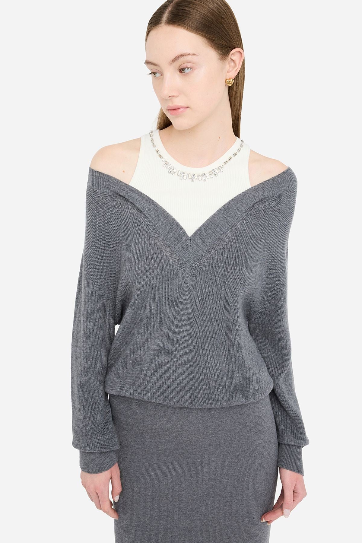 Liu Jo Yakası Taşlı Triko Elbise