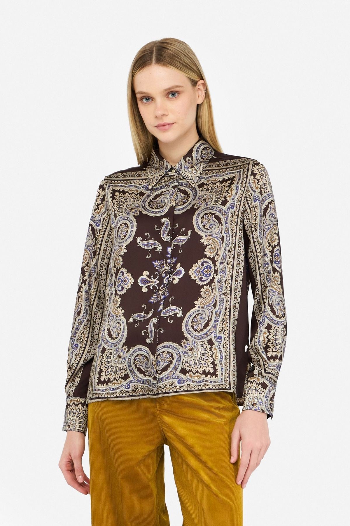 Liu Jo Şal Desenli Saten Gömlek