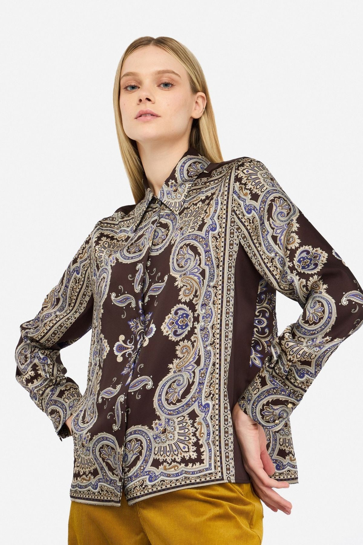 Liu Jo Şal Desenli Saten Gömlek