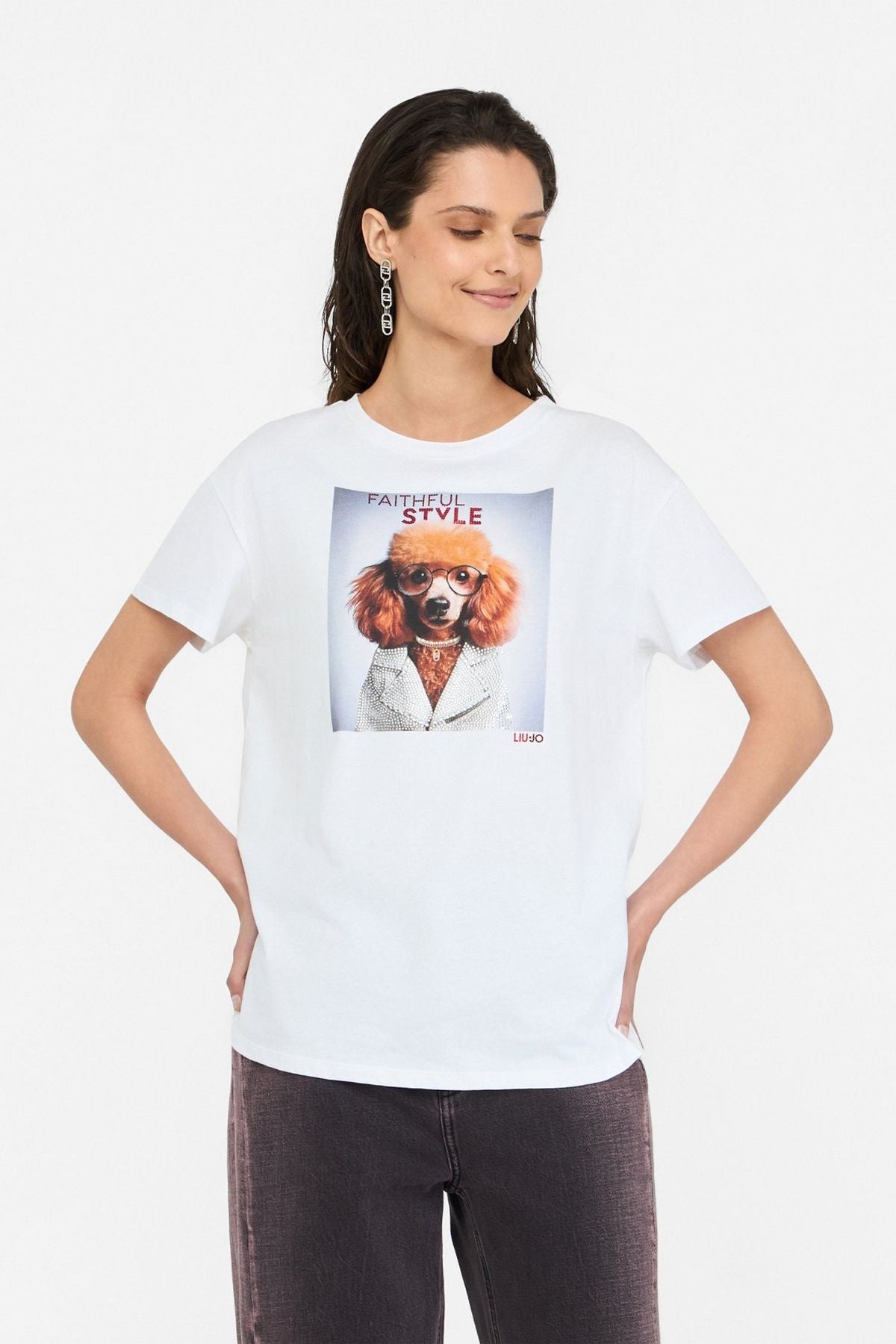 Liu Jo Köpek Desenli T-shirt