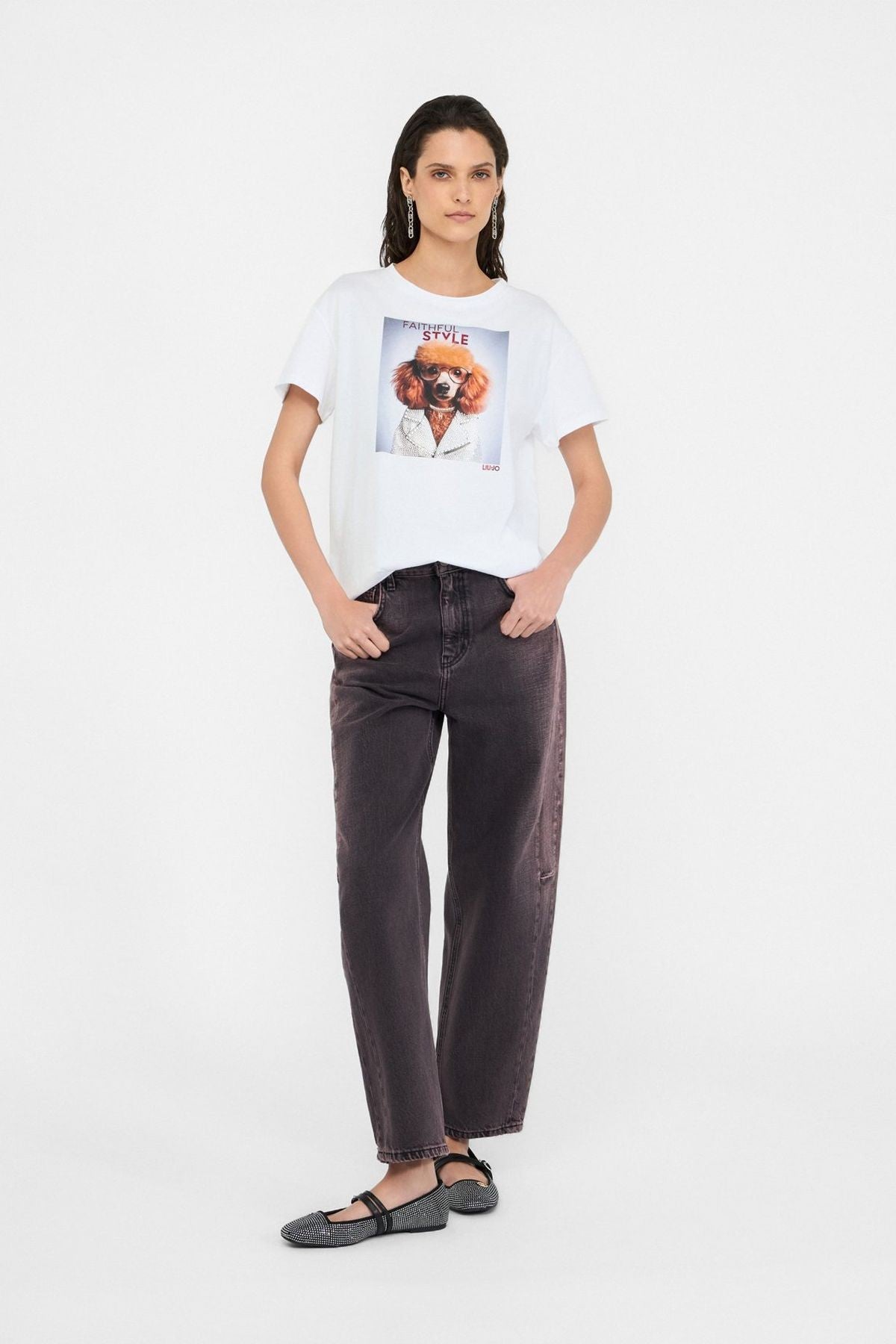 Liu Jo Köpek Desenli T-shirt