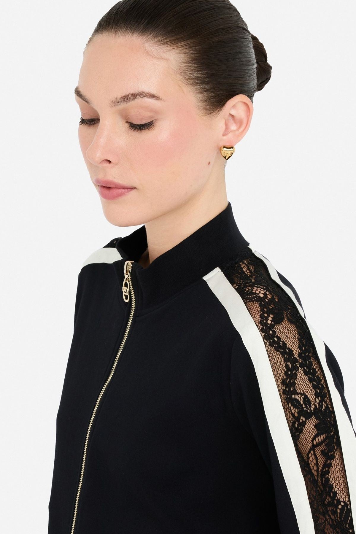 Liu Jo Dantel Detaylı Fermuarlı Sweatshirt