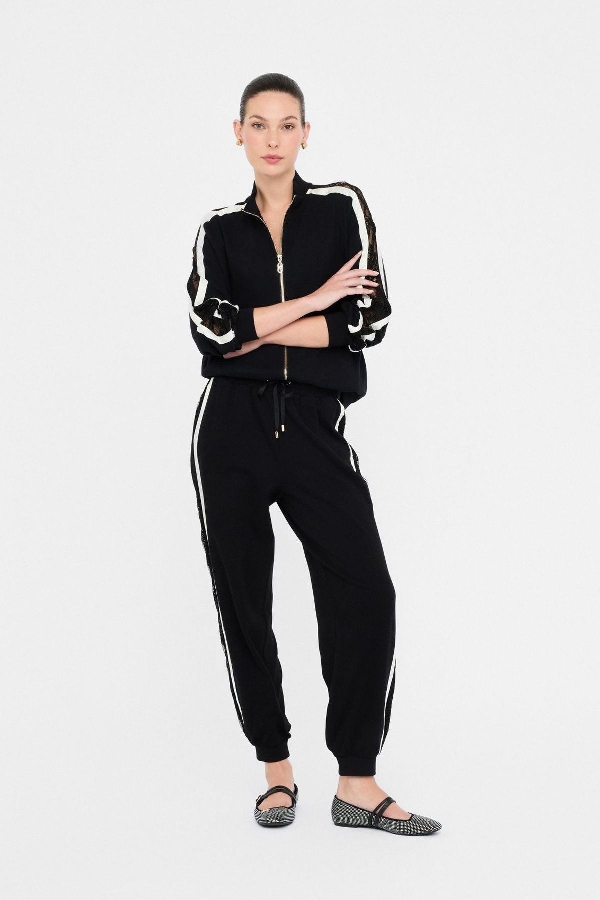 Liu Jo Dantel Detaylı Fermuarlı Sweatshirt