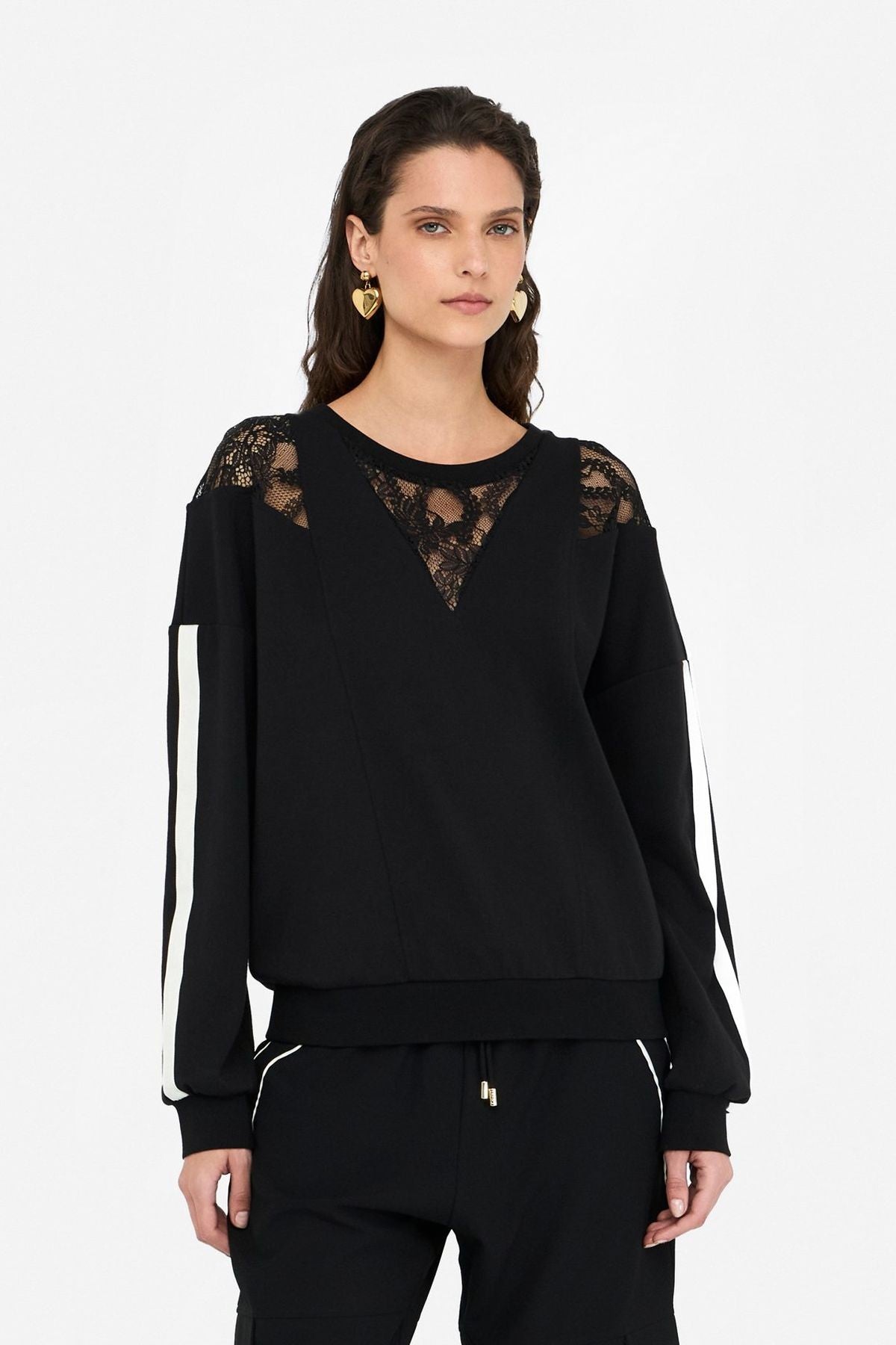 Liu Jo Dantelli Bisiklet Yaka Sweatshirt