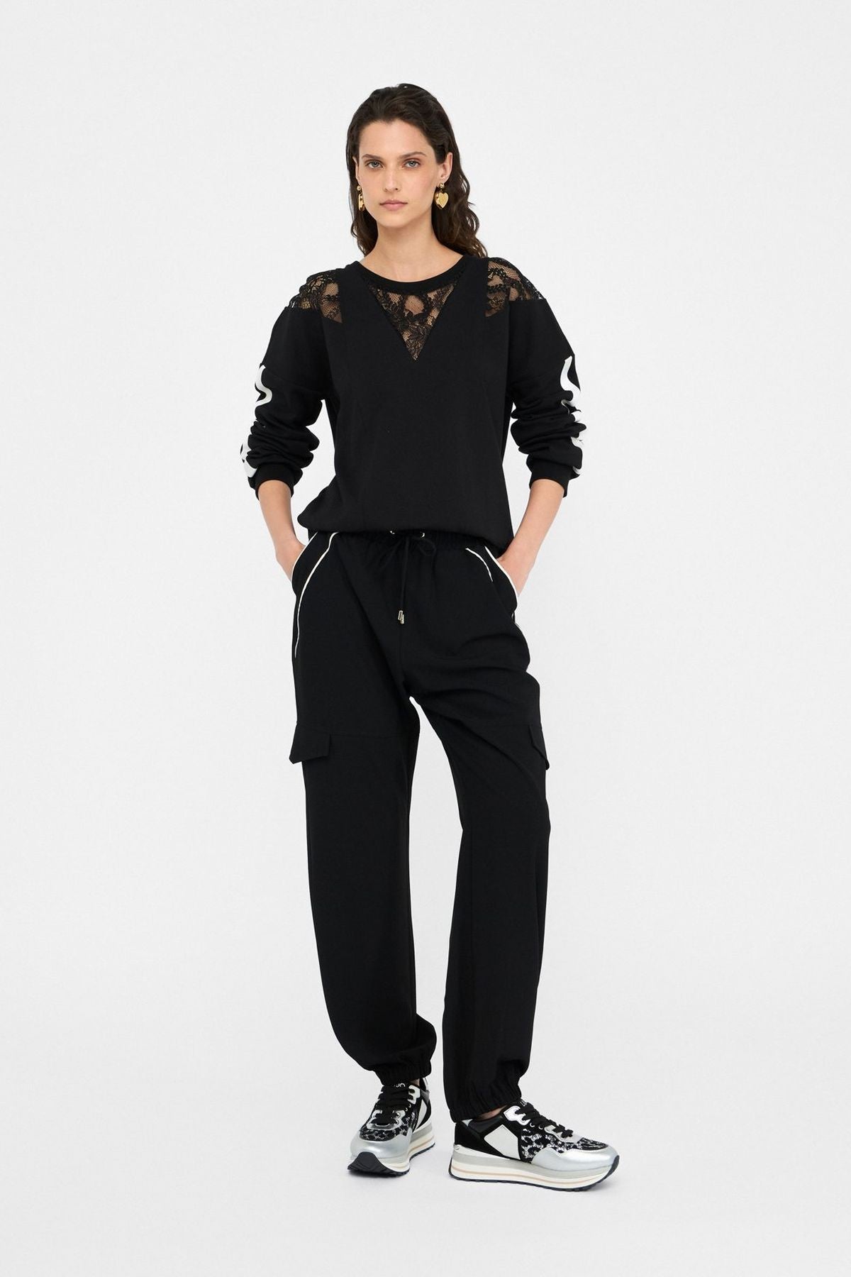 Liu Jo Dantelli Bisiklet Yaka Sweatshirt