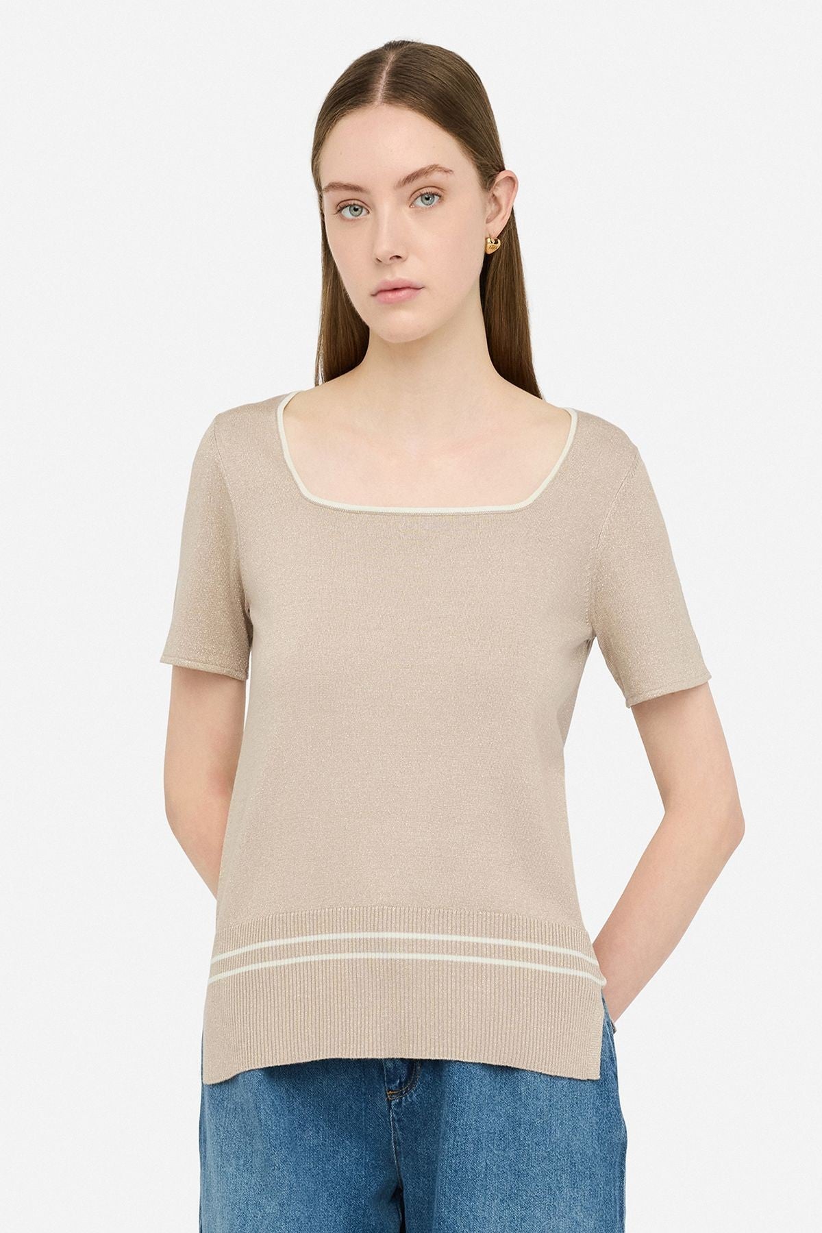 Liu Jo Lurex Kare Yaka Triko