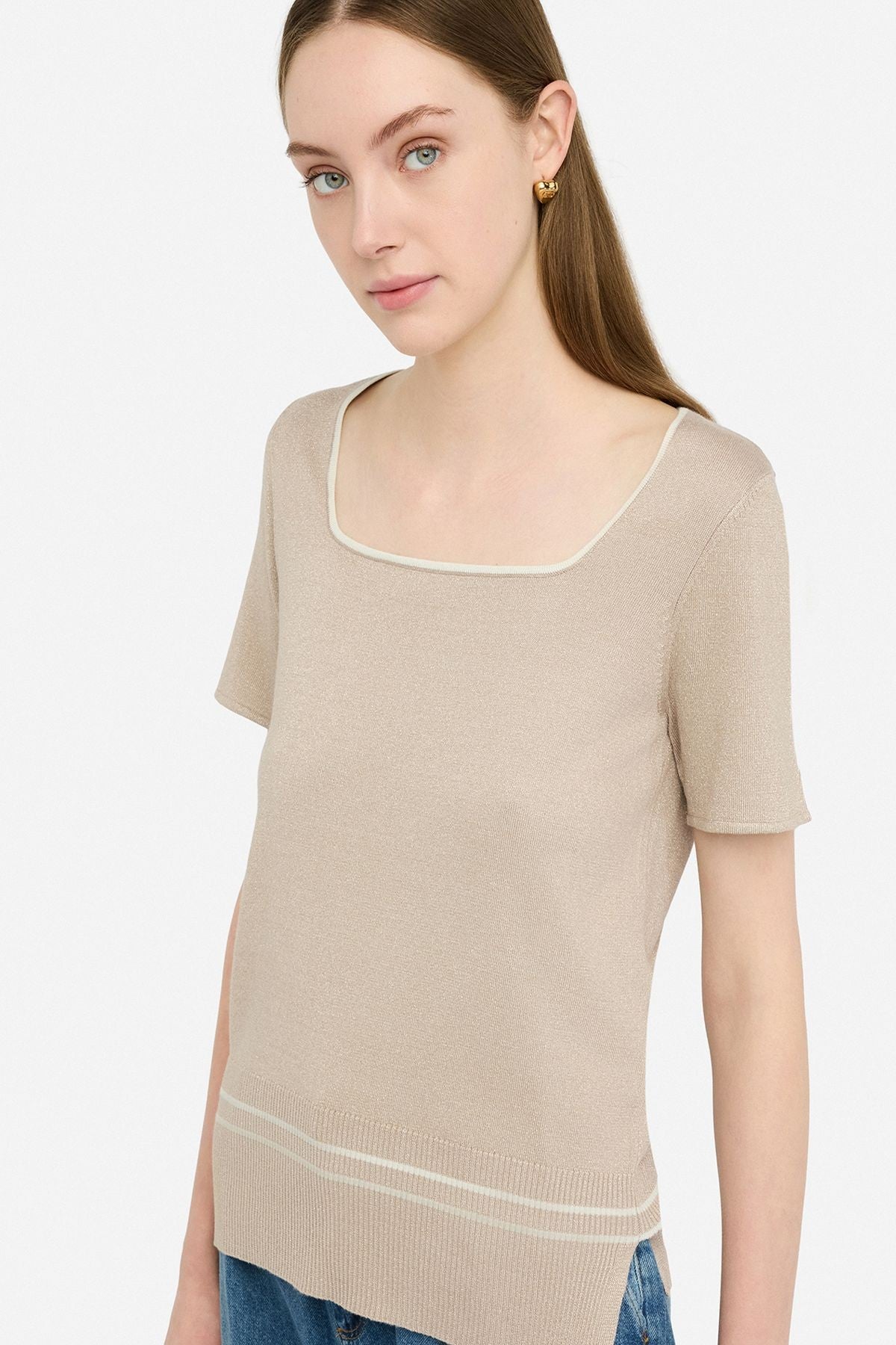 Liu Jo Lurex Kare Yaka Triko