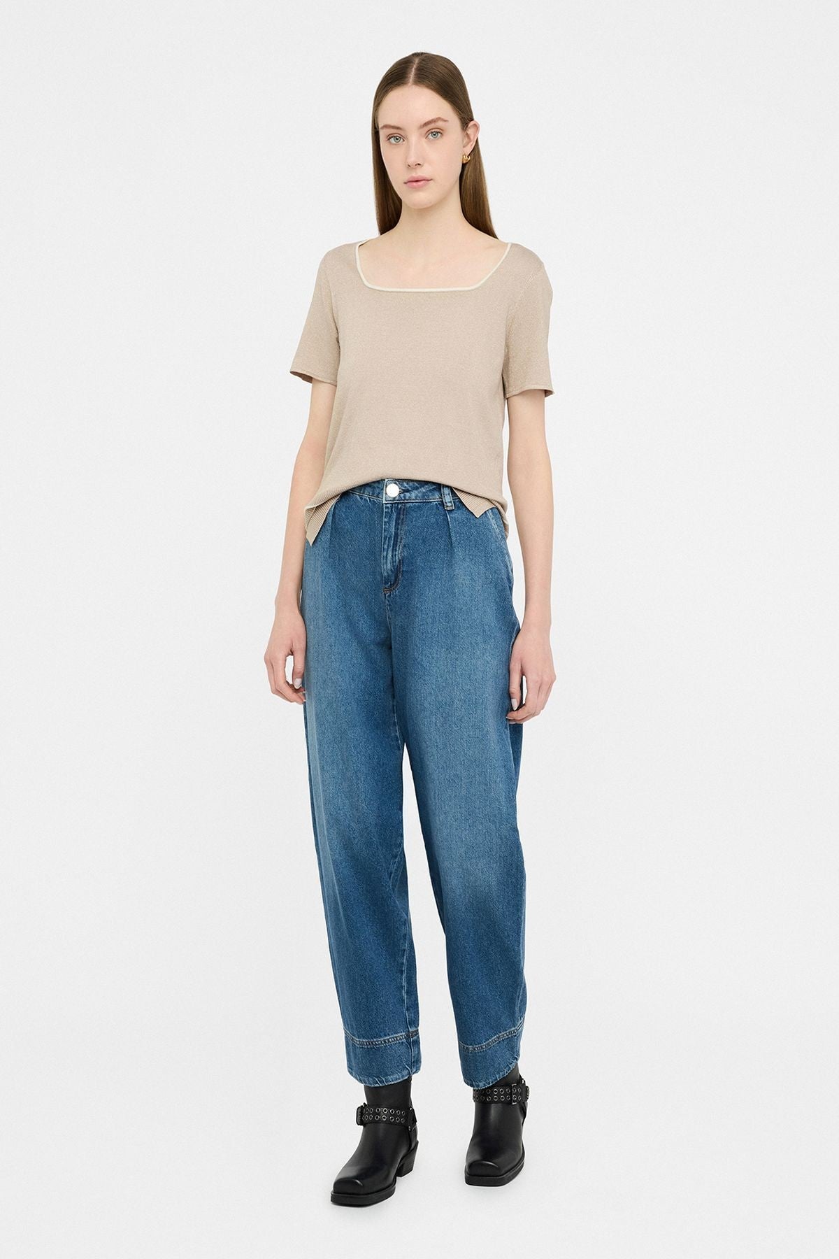 Liu Jo Lurex Kare Yaka Triko