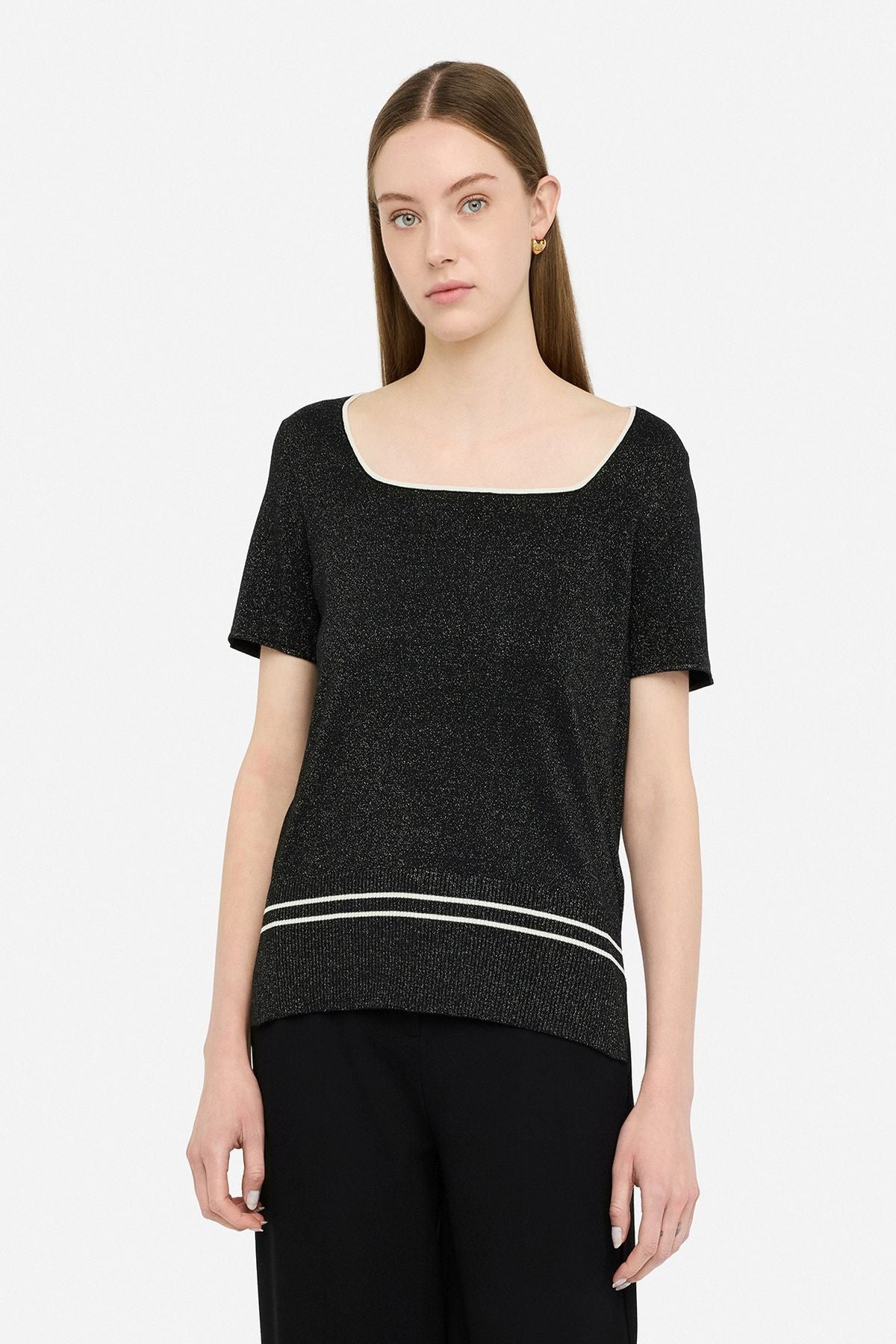 Liu Jo Lurex Kare Yaka Triko