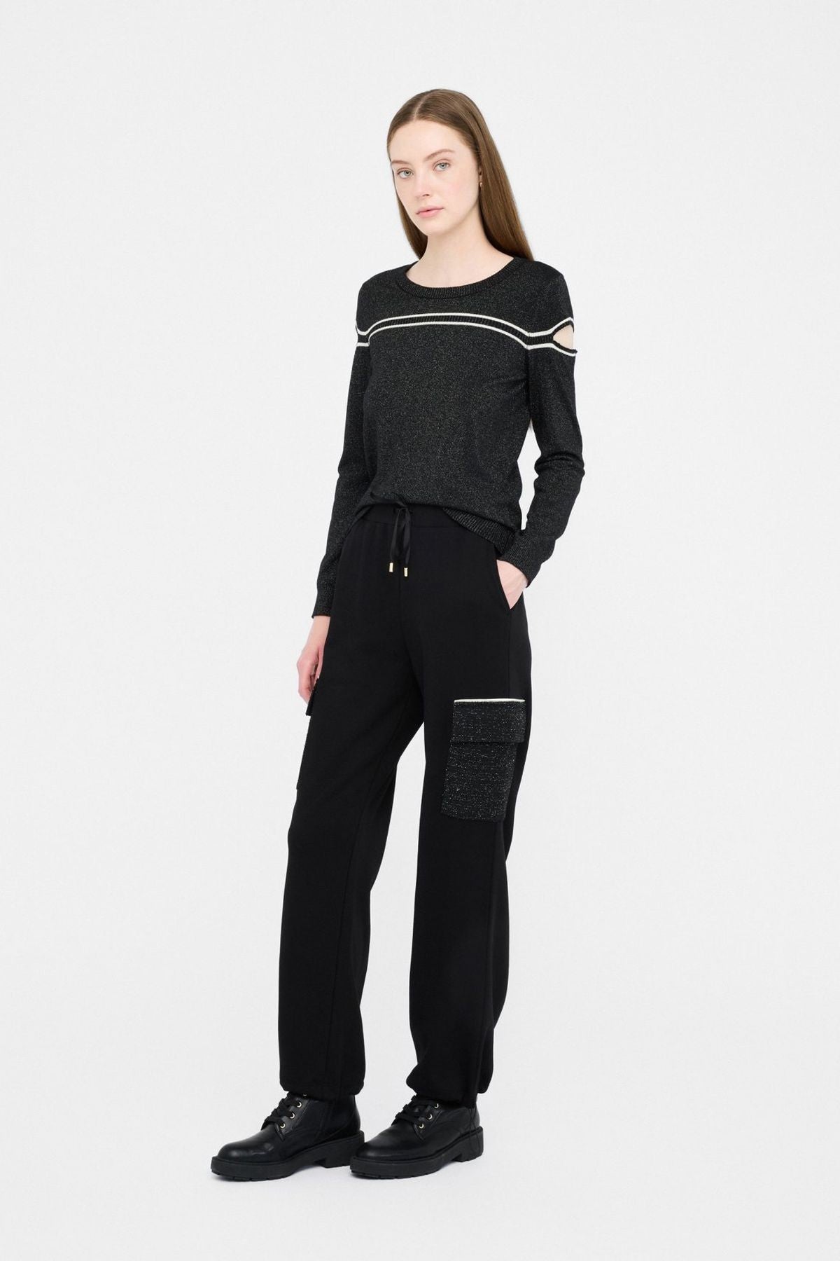 Liu Jo Lurex Bisiklet Yaka Triko